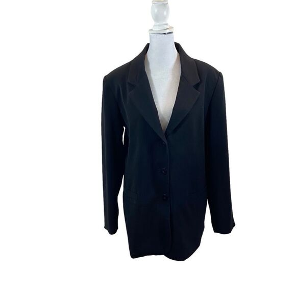 Ladies Alfred Dunner Black Three Button Blazer Size 12 - Picture 1 of 9